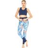image:imageWomens Athletic Sportswear Solid Bra Top and Patterned Legging SetFirebird Blue White