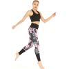 image:imageWomens Athletic Sportswear Solid Bra Top and Patterned Legging SetLotus and Orchid Black