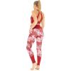 image:imageWomens Athletic Sportswear Solid Bra Top and Patterned Legging SetLotus and Orchid Red