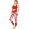 image:imageWomens Athletic Sportswear Solid Bra Top and Patterned Legging SetLotus and Orchid Red