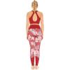image:imageWomens Athletic Sportswear Solid Bra Top and Patterned Legging SetLotus and Orchid Red