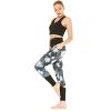image:imageWomens Athletic Sportswear Solid Bra Top and Patterned Legging SetWispy Cereus Black