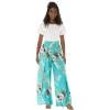 image:imageLady High Slit Wide Leg Pants in Pineapple GardenPineapple Garden Turquoise