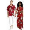 Women Pineapple Garden Burgundy Pants