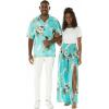 image:imageMatchable Couple Hawaiian Luau Shirt or Wide Legged Pants in Pineapple Garden TurquoiseMen Pineapple Garden Turquoise
