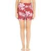 image:imageWomens Athletic Sportswear Bike Shorts with Pockets in Floral PatternsLotus and Orchid Red