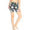 image:imageWomens Athletic Sportswear Bike Shorts with Pockets in Floral PatternsWispy Cereus Black