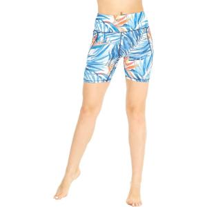 image:imageWomens Athletic Sportswear Bike Shorts with Pockets in Floral PatternsFirebird Blue White