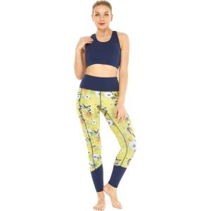 image:imageWomens Athletic Sportswear Solid Bra Top and Patterned Legging SetGarden Poppy Yellow
