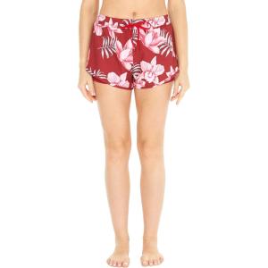 image:imageWomens Athletic Sportswear Tennis Shorts with Builtin Tights in Floral PatternsLotus and Orchid Red