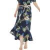 image:imageMatchable Couple Hawaiian Luau Shirt Smock Top Ruffle Wrap Skirt in Pineapple Garden NavyWomen Pineapple Garden Navy Skirt