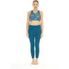 image:imageWomens Athletic Sportswear Patterned Bra Top and Solid Legging SetCrayon Palms Green