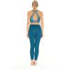 image:imageWomens Athletic Sportswear Patterned Bra Top and Solid Legging SetCrayon Palms Green