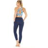 image:imageWomens Athletic Sportswear Patterned Bra Top and Solid Legging SetFirebird Blue White