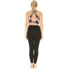 image:imageWomens Athletic Sportswear Patterned Bra Top and Solid Legging SetLotus and Orchid Black