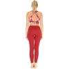 image:imageWomens Athletic Sportswear Patterned Bra Top and Solid Legging SetLotus and Orchid Red