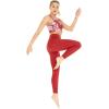 image:imageWomens Athletic Sportswear Patterned Bra Top and Solid Legging SetLotus and Orchid Red