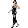 image:imageWomens Hawaiian Strap V with Pockets Jumpsuit in Wispy CereusPineapple Garden Black