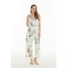 image:imageWomens Hawaiian Strap V with Pockets Jumpsuit in Wispy CereusPineapple Garden White