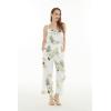 image:imageWomens Hawaiian Strap V with Pockets Jumpsuit in Wispy CereusPineapple Garden White