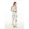 image:imageWomens Hawaiian Strap V with Pockets Jumpsuit in Wispy CereusPineapple Garden White