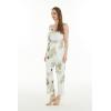 image:imageWomens Hawaiian Strap V with Pockets Jumpsuit in Wispy CereusPineapple Garden White