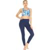 image:imageWomens Athletic Sportswear Patterned Bra Top and Solid Legging SetFirebird Blue White