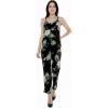 image:imageWomens Hawaiian Strap V with Pockets Jumpsuit in Wispy CereusPineapple Garden Black