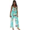 image:imageWomens Hawaiian Strap V with Pockets Jumpsuit in Wispy CereusPineapple Garden Turquoise