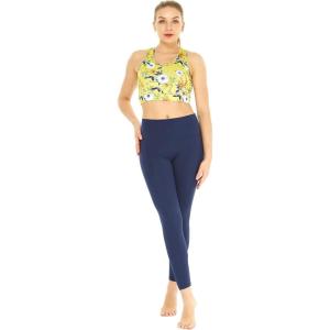 image:imageWomens Athletic Sportswear Patterned Bra Top and Solid Legging SetGarden Poppy Yellow