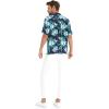 image:imageMatchable Couple Hawaiian Luau Shirt Smock Top Wide Legged Pants in Orchid Breeze NavyMen Orchid Breeze Navy