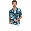 image:imageMatchable Couple Hawaiian Luau Shirt Smock Top Wide Legged Pants in Orchid Breeze NavyMen Orchid Breeze Navy