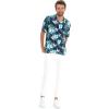image:imageMatchable Couple Hawaiian Luau Shirt Smock Top Wide Legged Pants in Orchid Breeze NavyMen Orchid Breeze Navy