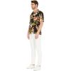 image:imageMatchable Couple Hawaiian Luau Shirt or VNeck Jumpsuit with Pockets in Black RafelsiaMen Black Rafelsia