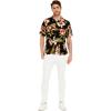 image:imageMatchable Couple Hawaiian Luau Shirt or VNeck Jumpsuit with Pockets in Black RafelsiaMen Black Rafelsia
