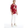 image:imageMatchable Couple Hawaiian Luau Shirt Smock Top Ruffle Wrap Skirt in Pineapple Garden BurgundyMen Pineapple Garden Burgundy