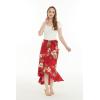 image:imageMatchable Couple Hawaiian Luau Shirt Smock Top Ruffle Wrap Skirt in Pineapple Garden BurgundyWomen Pineapple Garden Burgundy Skirt