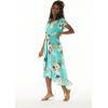 image:imageWomens Hawaiian Luau Wrap Ruffle Dress in Pineapple GardenPineapple Garden Turquoise