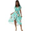 image:imageWomens Hawaiian Luau Wrap Ruffle Dress in Pineapple GardenPineapple Garden Turquoise