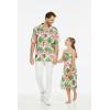 image:imageMatchable Hawaiian Luau Father Daughter Men Shirt or Girl Halter Dress in Lotus and Orchid WhiteGirl Lotus and Orchid White