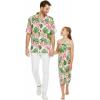 image:imageMatchable Hawaiian Luau Father Daughter Men Shirt or Girl Halter Dress in Lotus and Orchid WhiteGirl Lotus and Orchid White