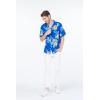 image:imageMatchable Couple Hawaiian Luau Shirt Smock Top Wide Legged Pants in Hibiscus BlueMen Hibiscus Blue