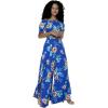 image:imageMatchable Couple Hawaiian Luau Shirt Smock Top Wide Legged Pants in Hibiscus BlueWomen Hibiscus Blue Pants