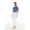 image:imageMatchable Couple Hawaiian Luau Shirt Smock Top Wide Legged Pants in Hibiscus BlueWomen Hibiscus Blue Top