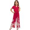 image:imageMatchable Family Hawaiian Luau Men Women Girl Boy Clothes in Indri PinkGirl Wide Legged Jumpsuit With Pockets