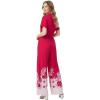 image:imageMatchable Family Hawaiian Luau Men Women Girl Boy Clothes in Indri PinkWomen Wide Legged With Pockets Jumpsuit