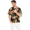 image:imageMatchable Couple Hawaiian Luau Shirt or Butterfly Dress in Black RafelsiaMen Black Rafelsia