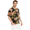 image:imageMatchable Couple Hawaiian Luau Shirt or Butterfly Dress in Black RafelsiaMen Black Rafelsia