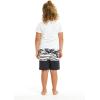 image:imageFather Son Matching Spandex Hawaiian Beach Board Shorts with Elastic Tie and Pocket in Hawaiian Wave BlackBoy Black