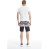 image:imageFather Son Matching Spandex Hawaiian Beach Board Shorts with Elastic Tie and Pocket in Hawaiian Wave BlackMen Black